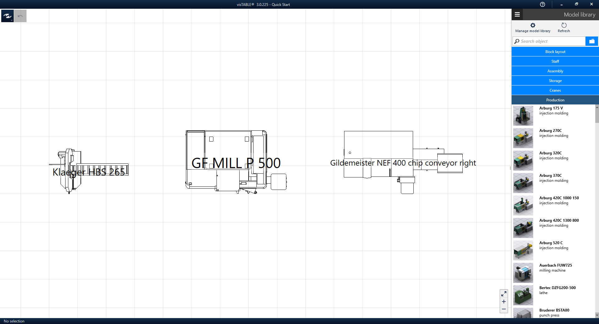 Placement of manchines