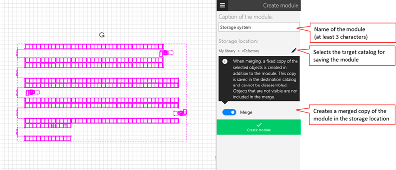 Task area for module creation