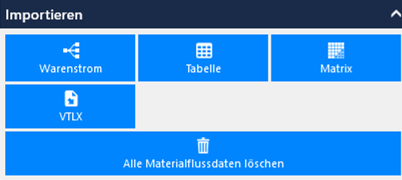 Materialfluss: Importiren
