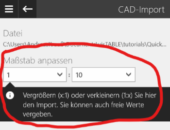 Maßstab anpassen